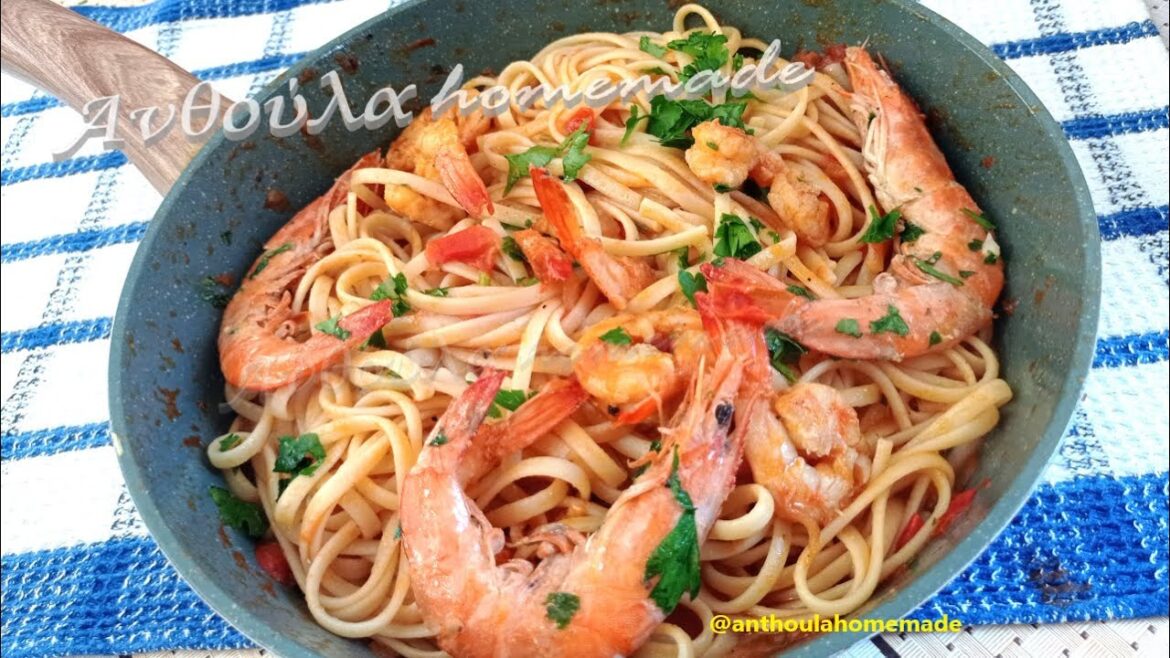 Γαριδομακαρονάδα συνταγή | Μακαρόνια με γαρίδες σε σάλτσα σπιτικής ντομάτας! ⭐⭐⭐⭐⭐