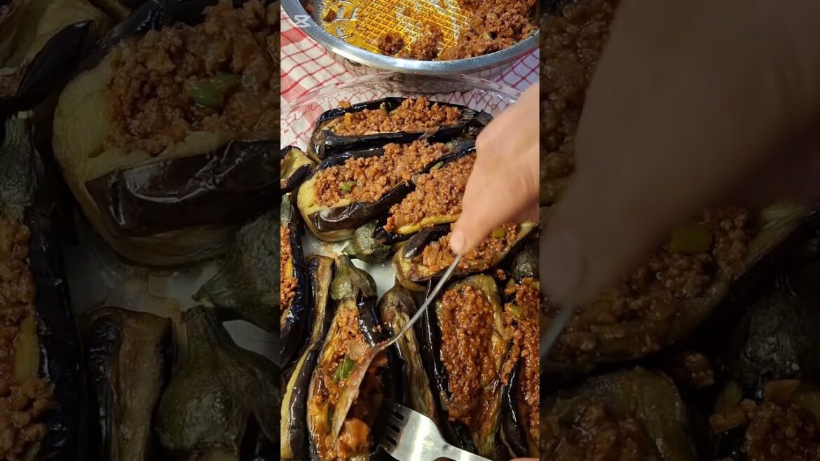 buzluktan çıkarttığım patlıcanlarla karnı yarık yapımı tarif yorumda #tarif #recipe #shorts #keşfet