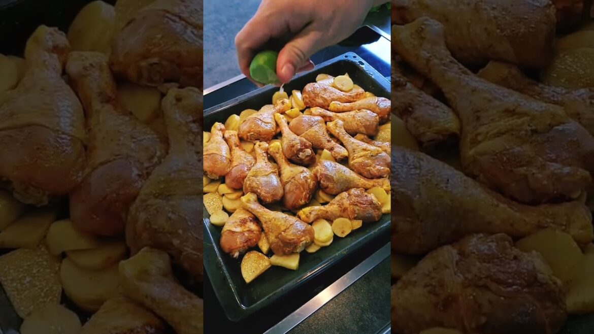 Hühnchen a la Ras el Hanout mit saftigen Kartoffeln und grünem Salat #papakocht #raselhanout #maroko