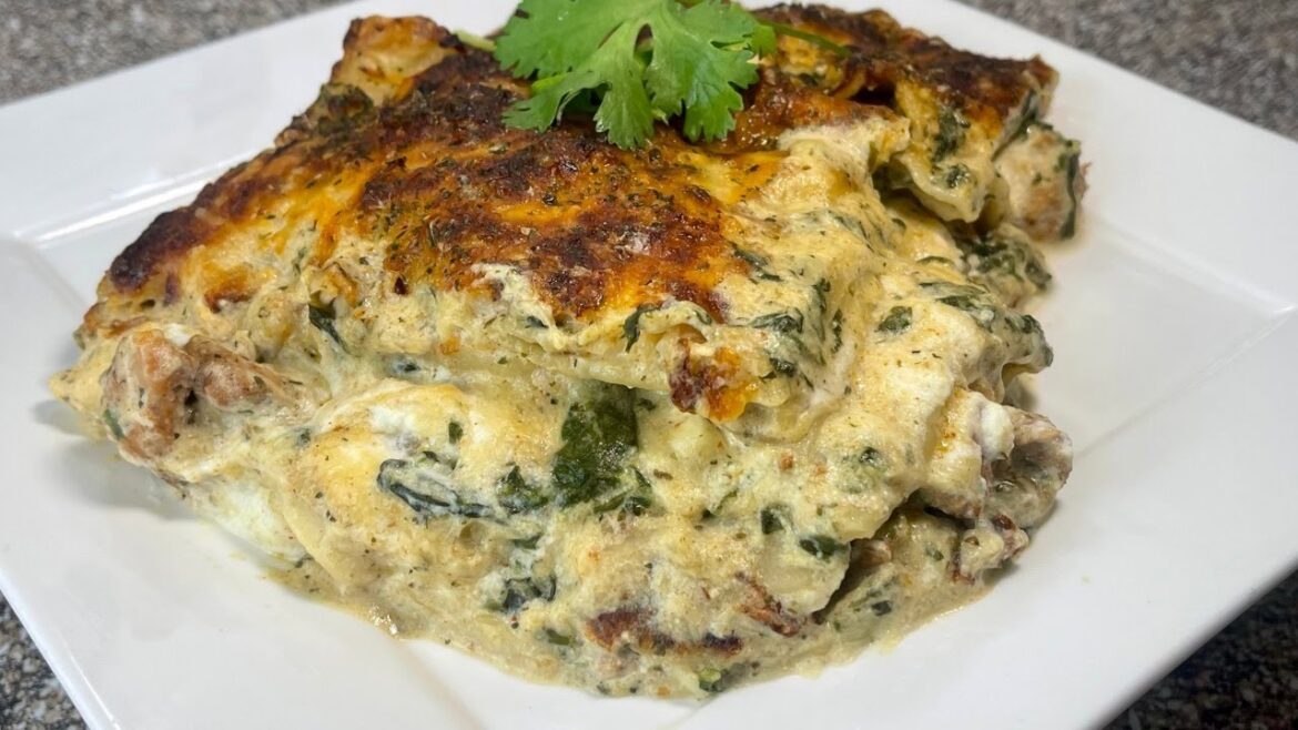 Easy Bake Chicken Alfredo Lasagna | Family Dinner!