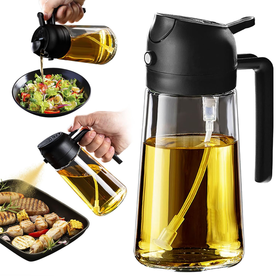 TrendPlain 2-in-1 Glass Olive Oil Dispenser 