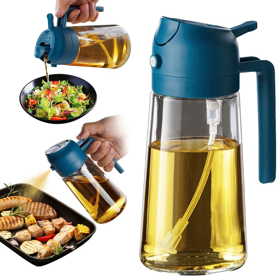 2-in-1 Glass Olive Oil Dispenser - Navy