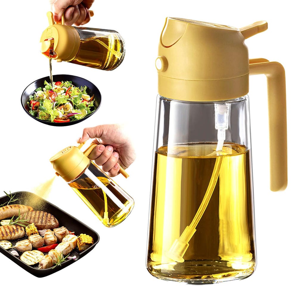 2-in-1 Glass Olive Oil Dispenser - Yellow