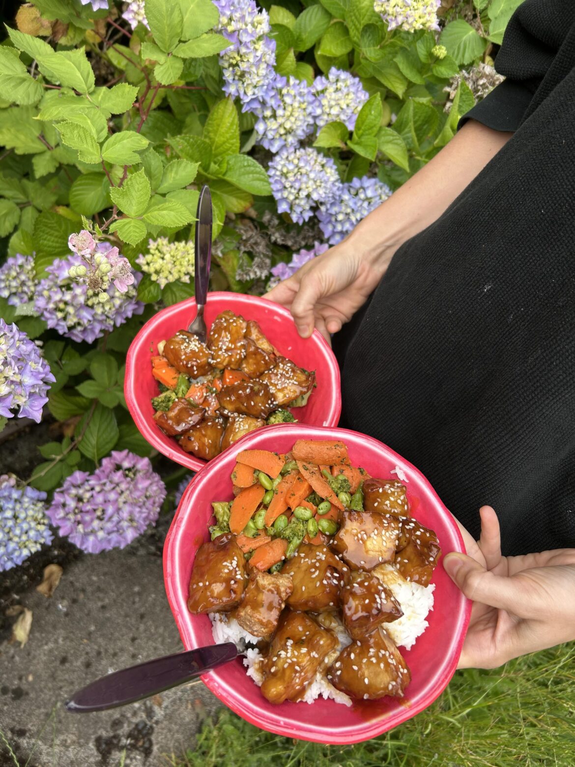 i made orange tofu 4 a vegan crush🧡🌱