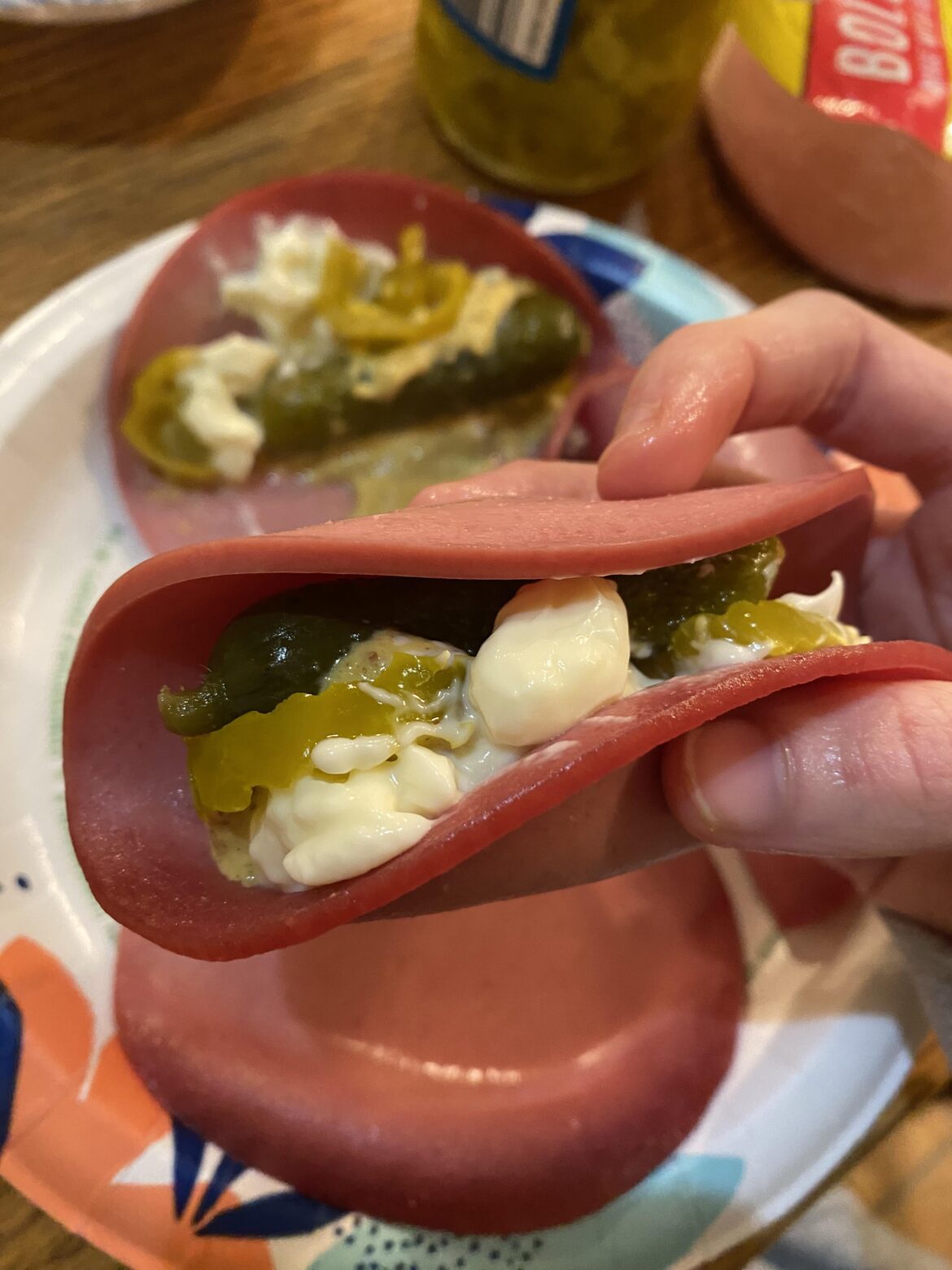 My go to cheap and easy snack. Bologna tacos.