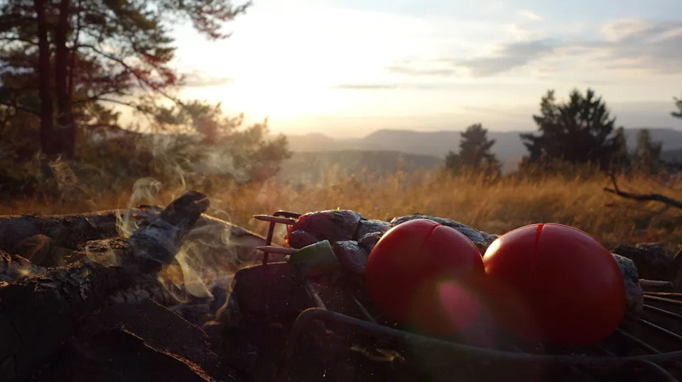 Lamb tastes different cooked outdoors.