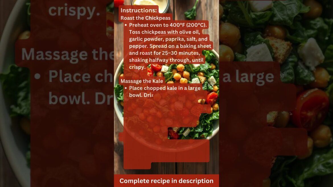 Vegetarian Recipe   Kale Caesar Salad with Crispy Chickpeas by What Shall I Cook