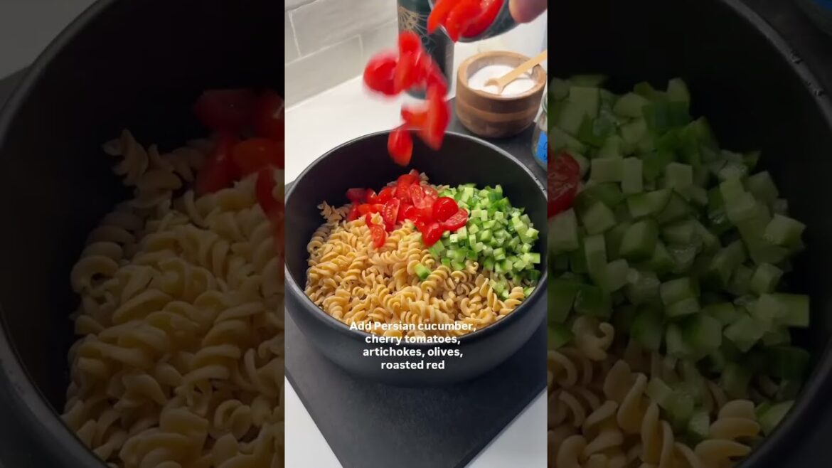 High Protein Mediterranean Shrimp Pasta Salad