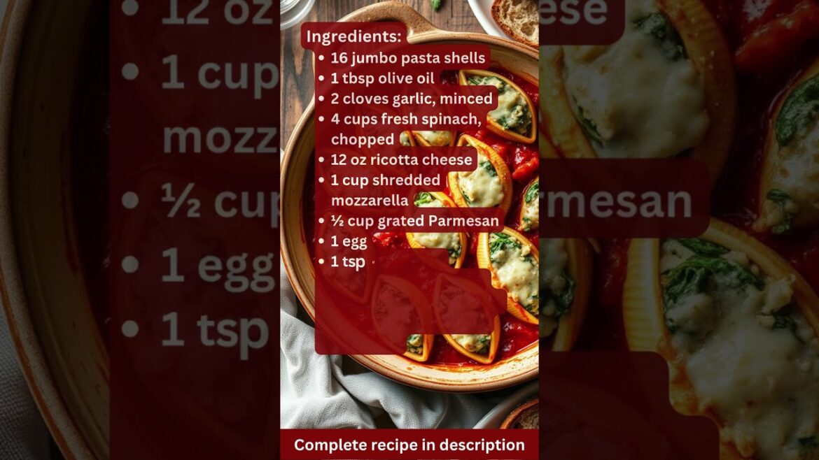 Vegetarian Recipe Spinach & Ricotta Stuffed Shells by What Shall I Cook Vegetarian Recipe Spinach & Ricotta Stuffed Shells by What Shall I Cook