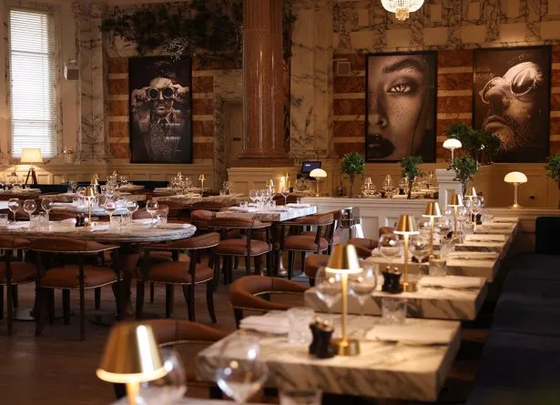 The Italian marble in the restaurant has been restored to complement the new design