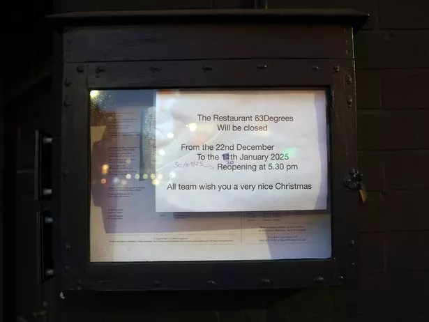 The restaurant has not reopened since the festive period 
