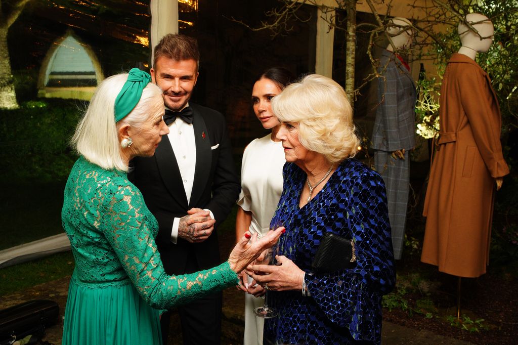 The King and Queen were joined by David and Victoria Beckham, Dame Helen Mirren and Stanley Tucci