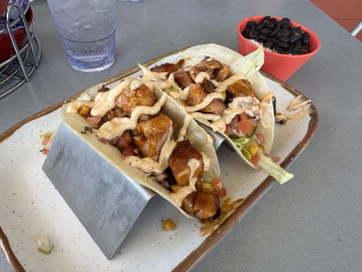 Pork belly tacos at By The Bridge, NC