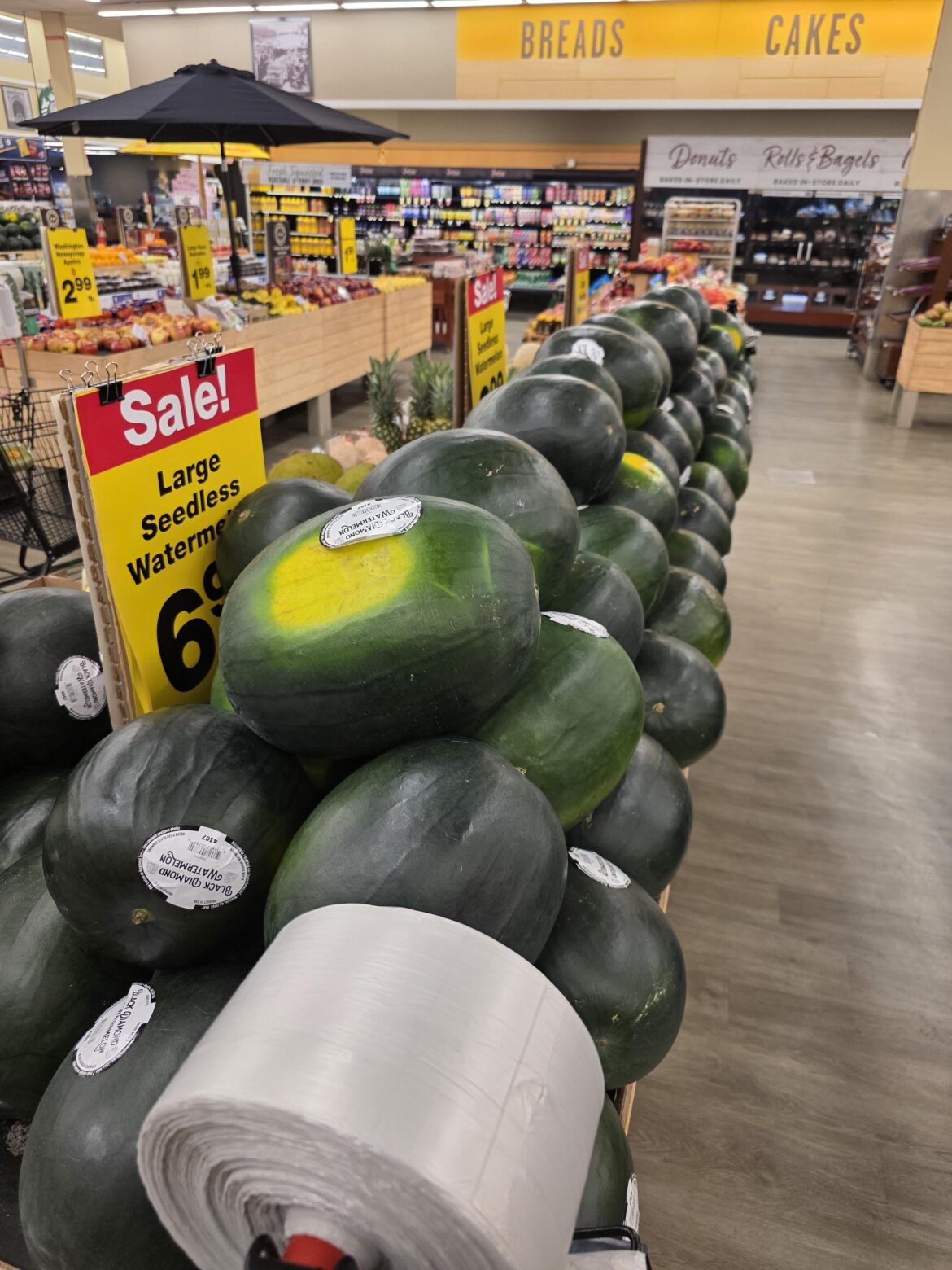 Any thoughts on these very eye catching Black Diamond watermelons at the Jewels?
