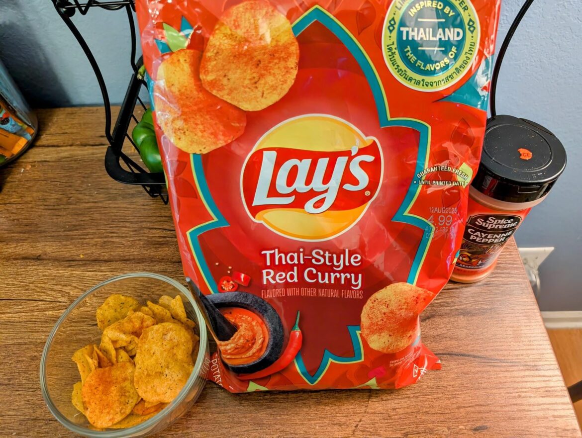 Lay's Thai Red Curry Chips - Good red curry flavor but weak heat.