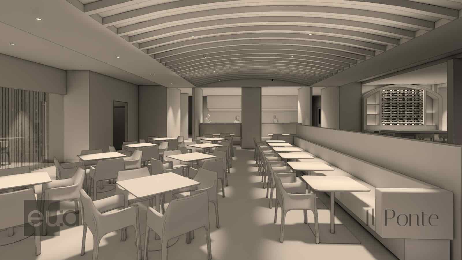 The dining room with a view of the open kitchen