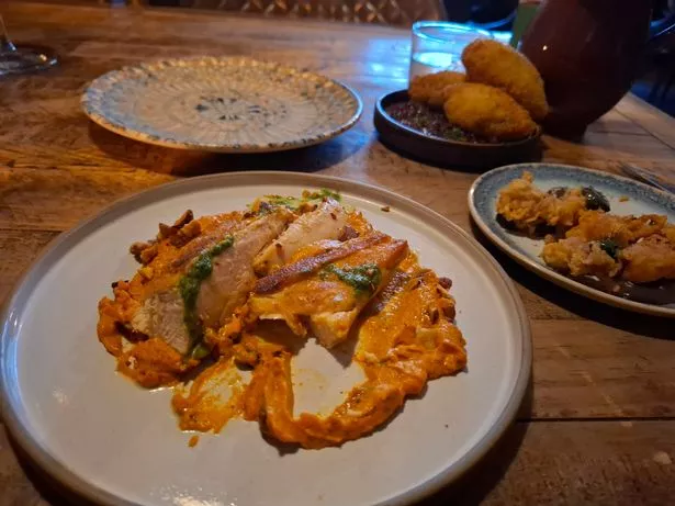 Chicken in romesco sauce at the Lobster Lounge in Teignmouth