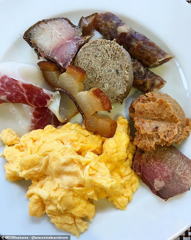 A typical carnivore meal for Natalie includes offcuts of meal and eggs