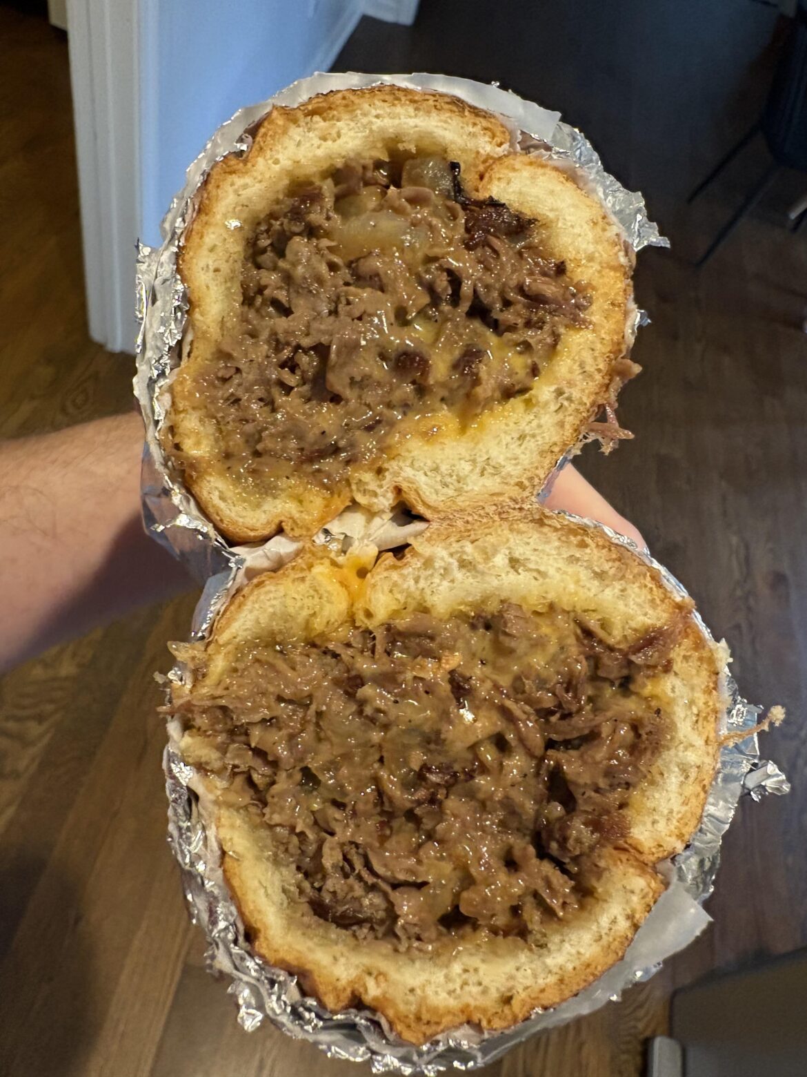 Homemade Philly cheesesteak