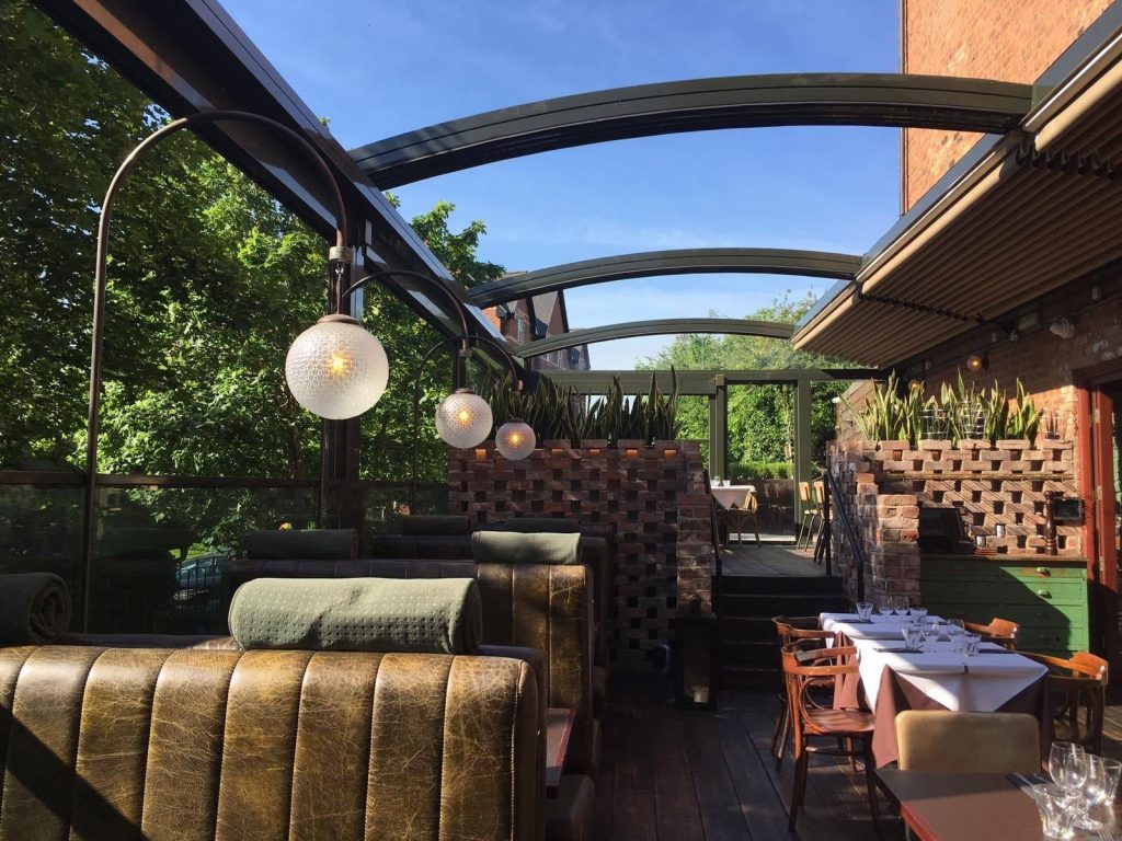 terrace at Tre Ciccio in Altrincham, one of many Italian restaurants in and around Manchester