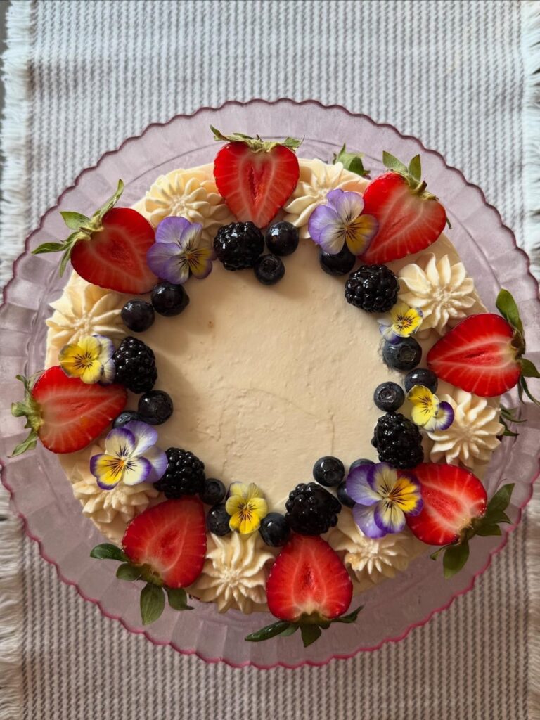 A summery beauty- Chiffon Berries & Cream cake