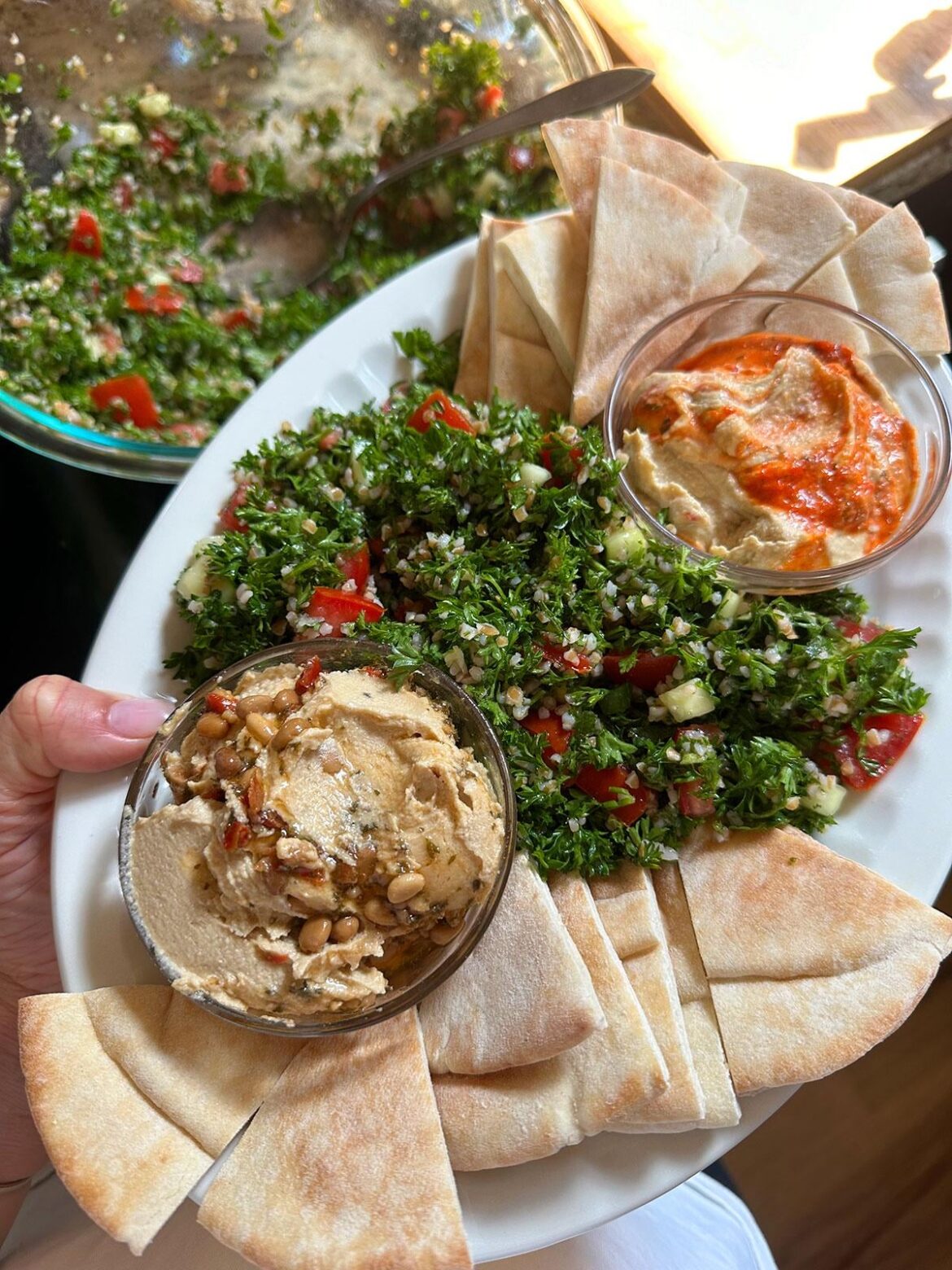 My tabbouleh and hummus girl dinner