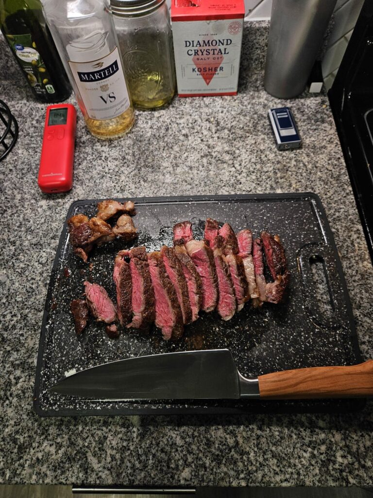 Cooked my first rare steak