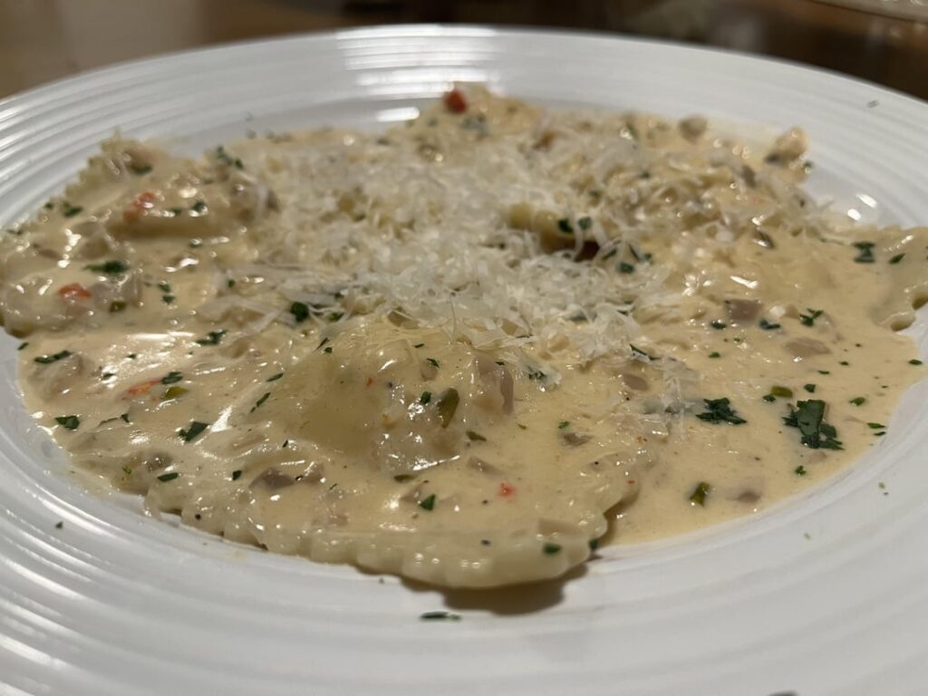 Crab ravioli from scratch.