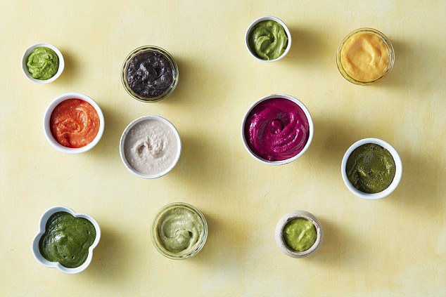 The sisters say with a few clever tricks like making your own no-cook five-minute vegetable purees, pictured, anyone can ensure their children are eating right no matter how short of time parents get