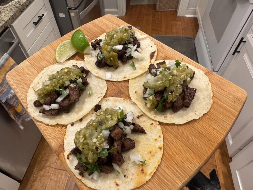 Steak and salsa from the kettle