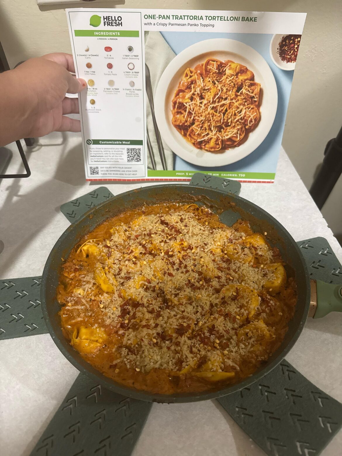 One pan trattoria tortelloni bake