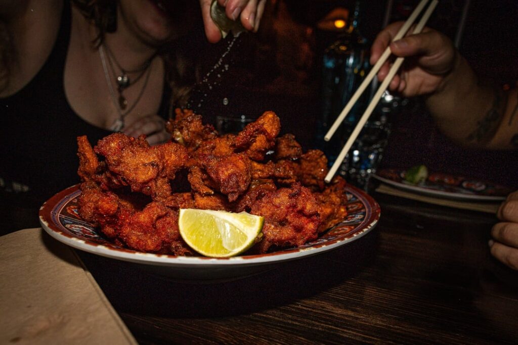 Fried oyster mushrooms from Chez Tao! in Quebec City