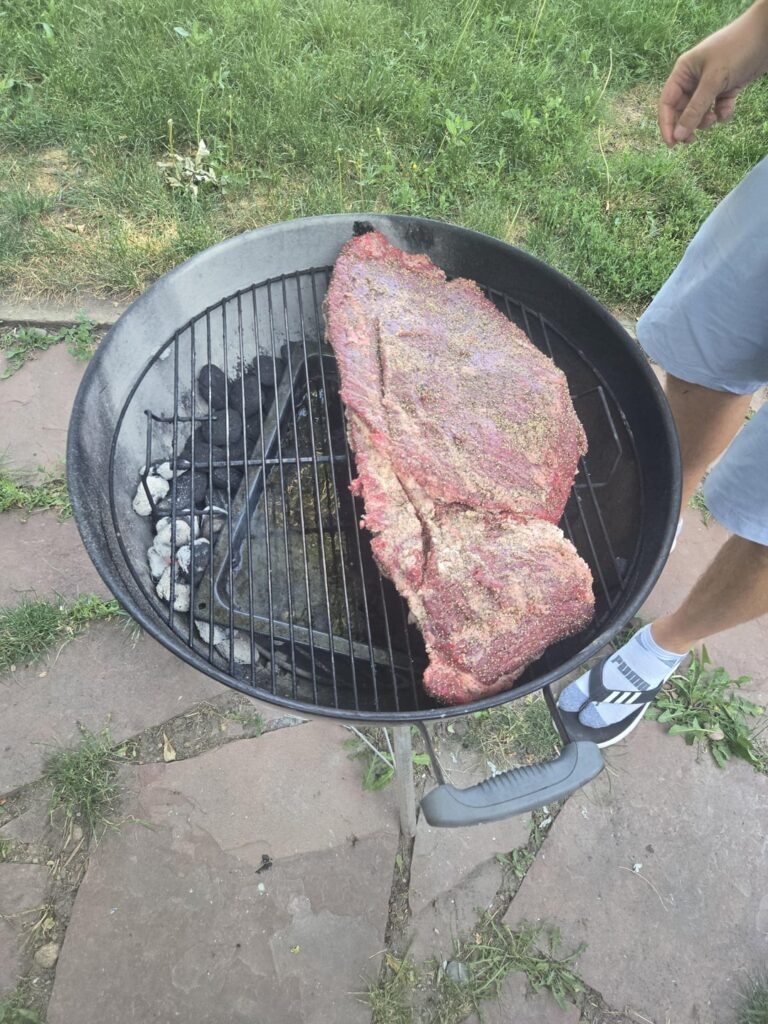 Brisket on weber using snake method Brisket on weber using snake method