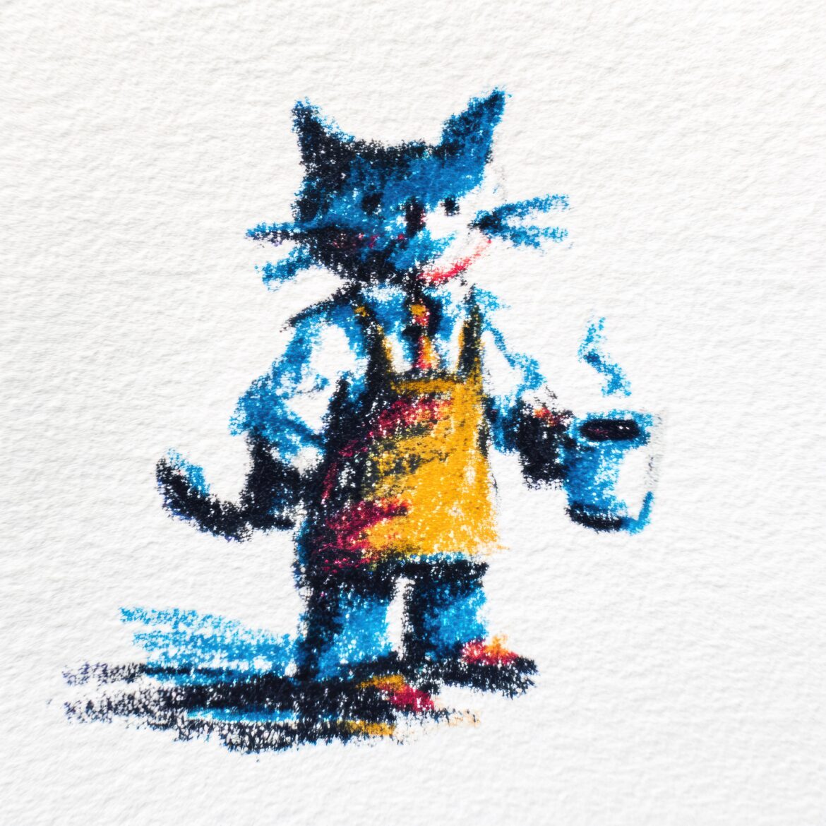 He won't make your coffee until you've pet him. Twice.