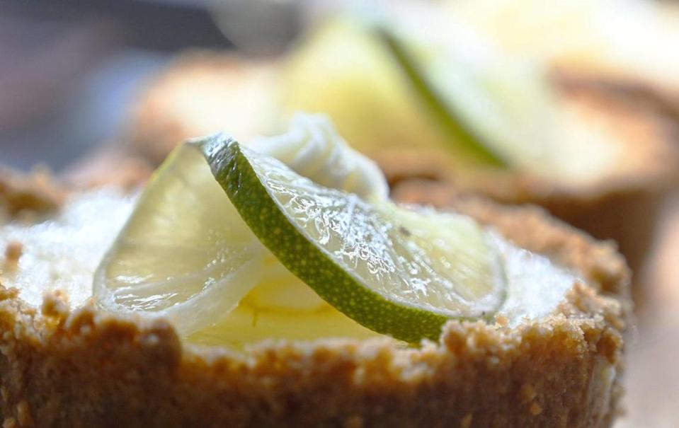 A key lime tart is seen in the case at Rustika Cafe & Bakery, a new bakery and cafe offering a mix of breakfast and lunch offerings,including decadent pastries, cakes and pancakes, along with sandwiches, empanadas and more.