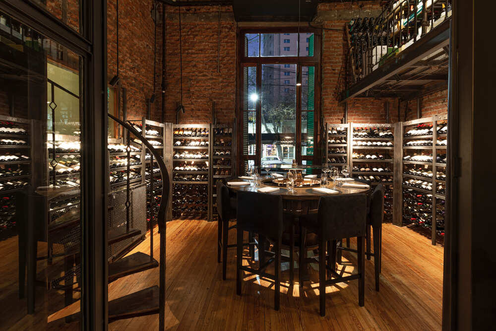 The wine cellar at Azafrán features over 300 Argentinian labels © Maira García/Azafrán
