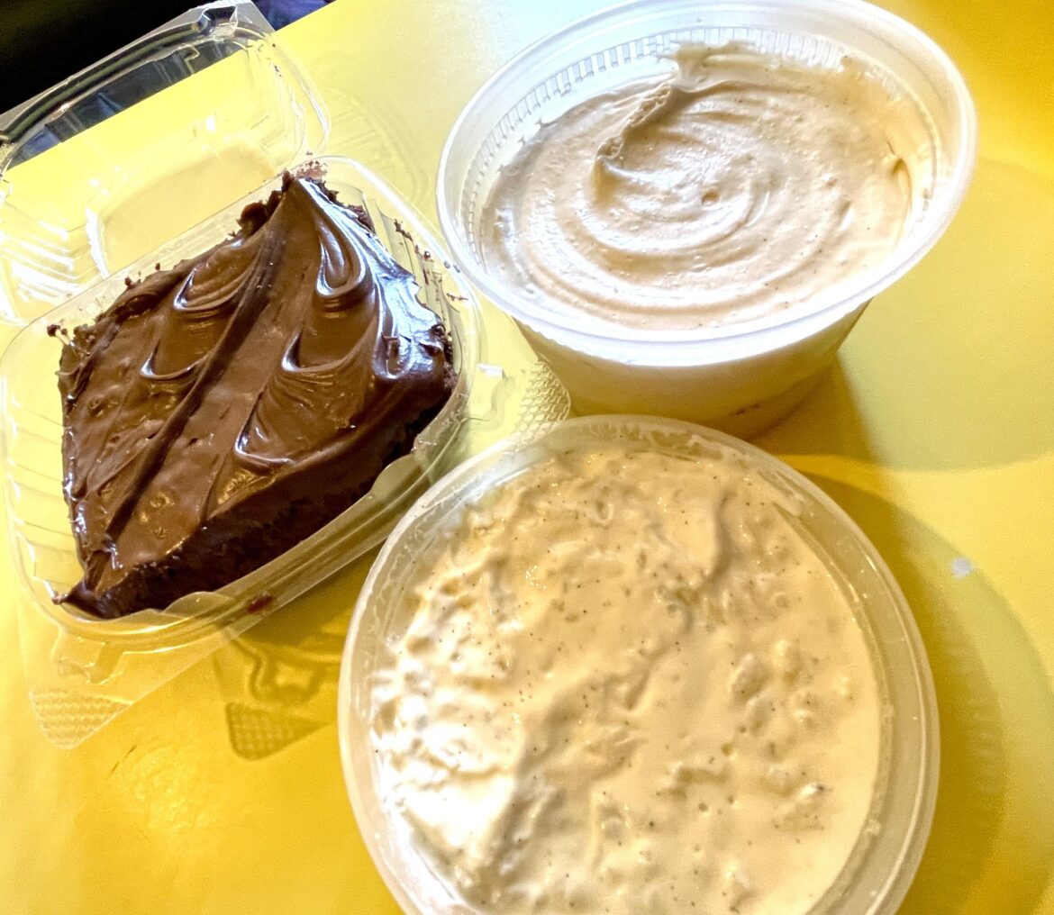 Odge's!!  It’s it! Banana Biscoff Pudding & Vanilla Rice Pudding & amazing chocolate cake