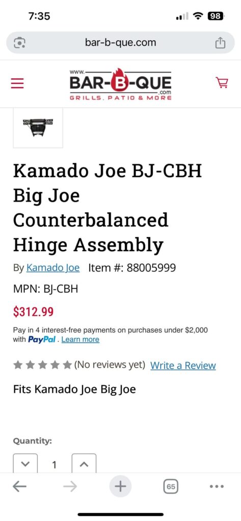 Big Joe 1 hinge options?