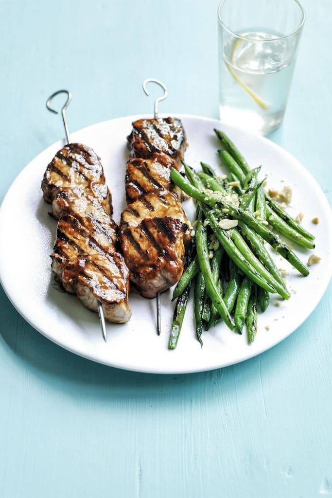 grilling recipes peanut butter barbecue pork kebabs