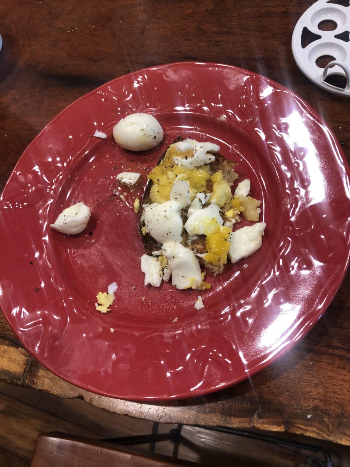 Eggs on Leftover Cornbread