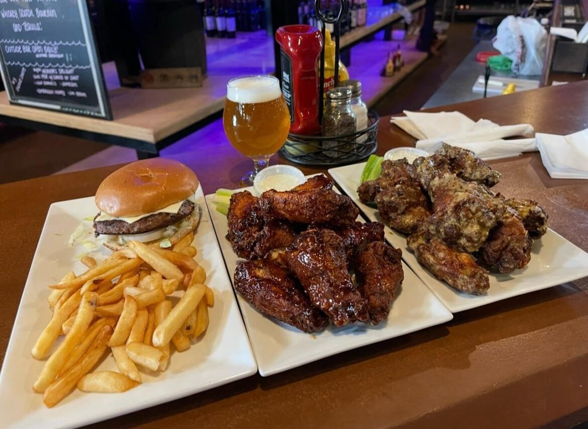 Burger & wings at Tap at Humboldt Beer Depot in Hazleton, PA