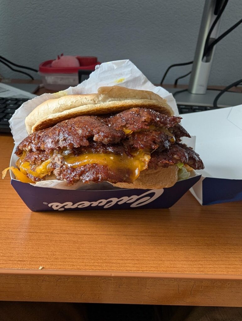 Culver's triple with cheddar 🧀 😋