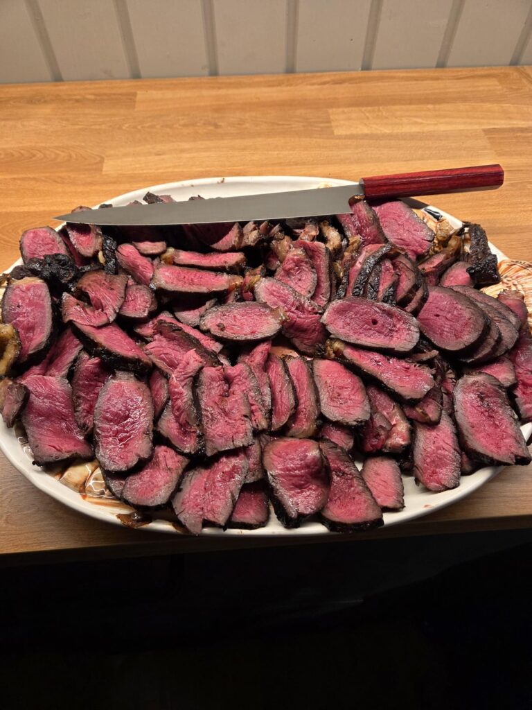 Rubia Gallega sirloin on charcoal