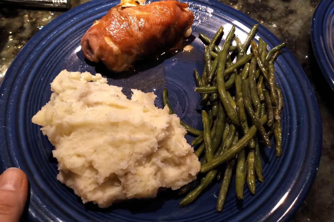 Prosciutto Wrapped Chicken Roulade w/Apple Pan Sauce and mashed parsnips (Premium)