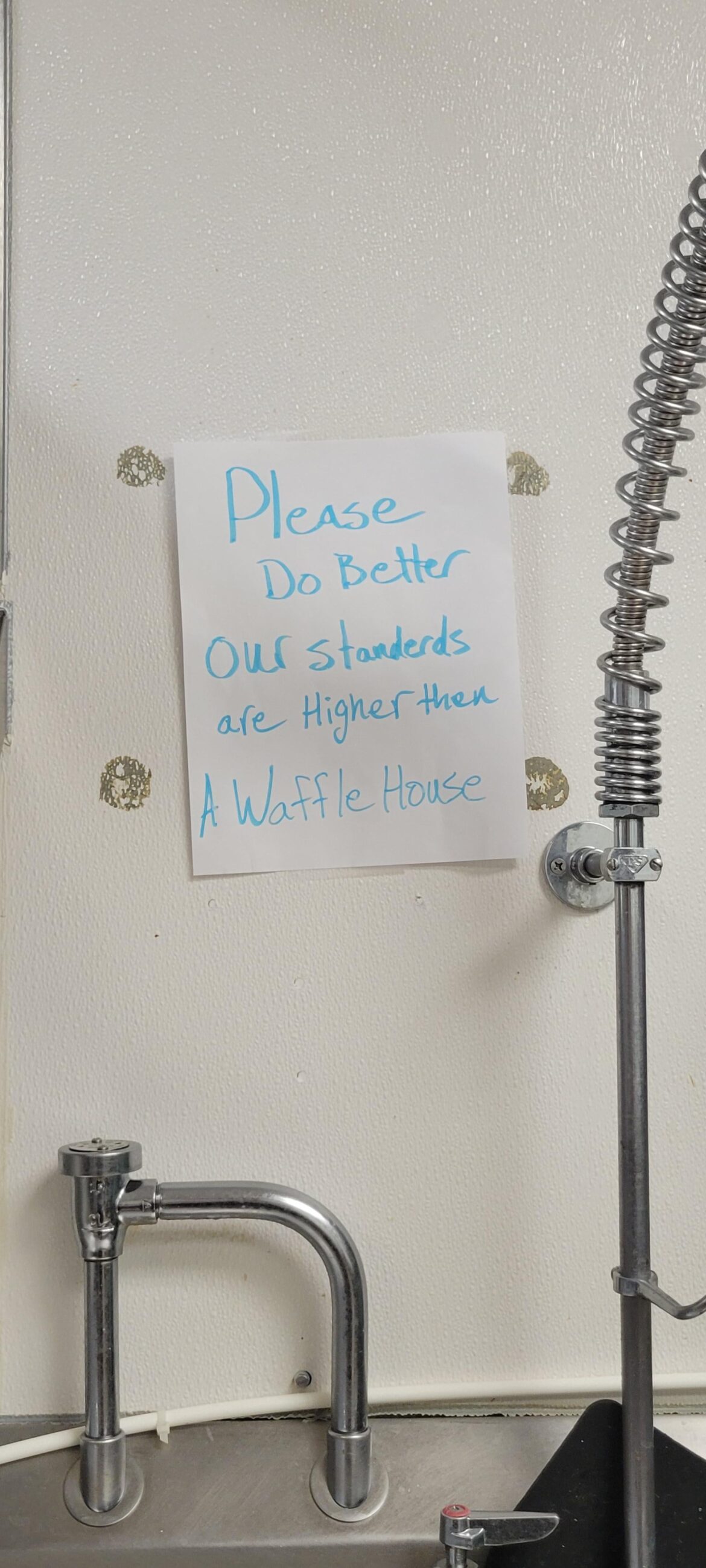 Walked in to this in the dish room this morning, what happened yesterday I wonder