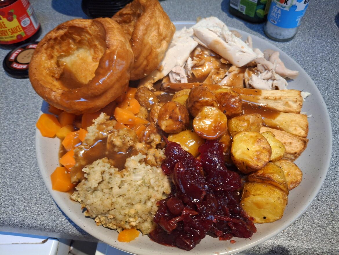 Roast chicken dinner