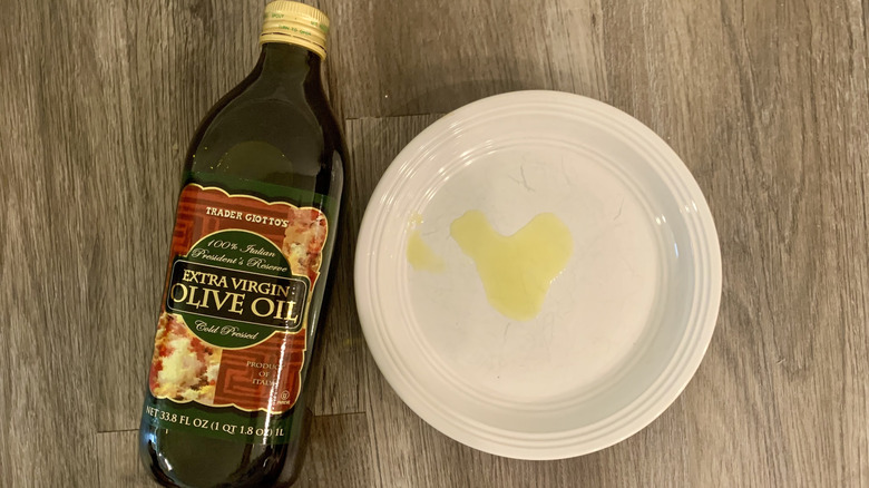 Italian olive oil and plate