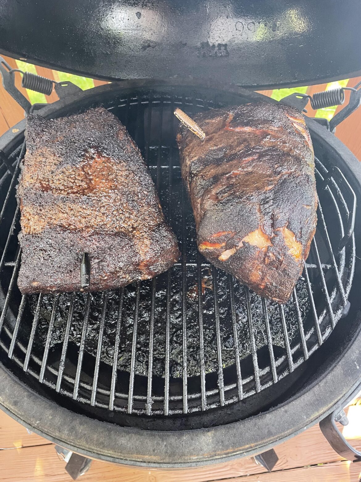 Day off work, meat on egg.