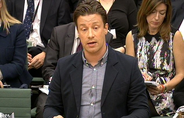 Celebrity Chef Jamie Oliver addressing the Health Select Committee in the House of Commons in October 2015 to promote the sugar tax