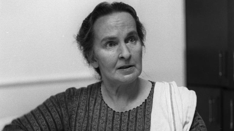 Dione Lucas doing a demonstration at Le Cordon Bleu in 1962.